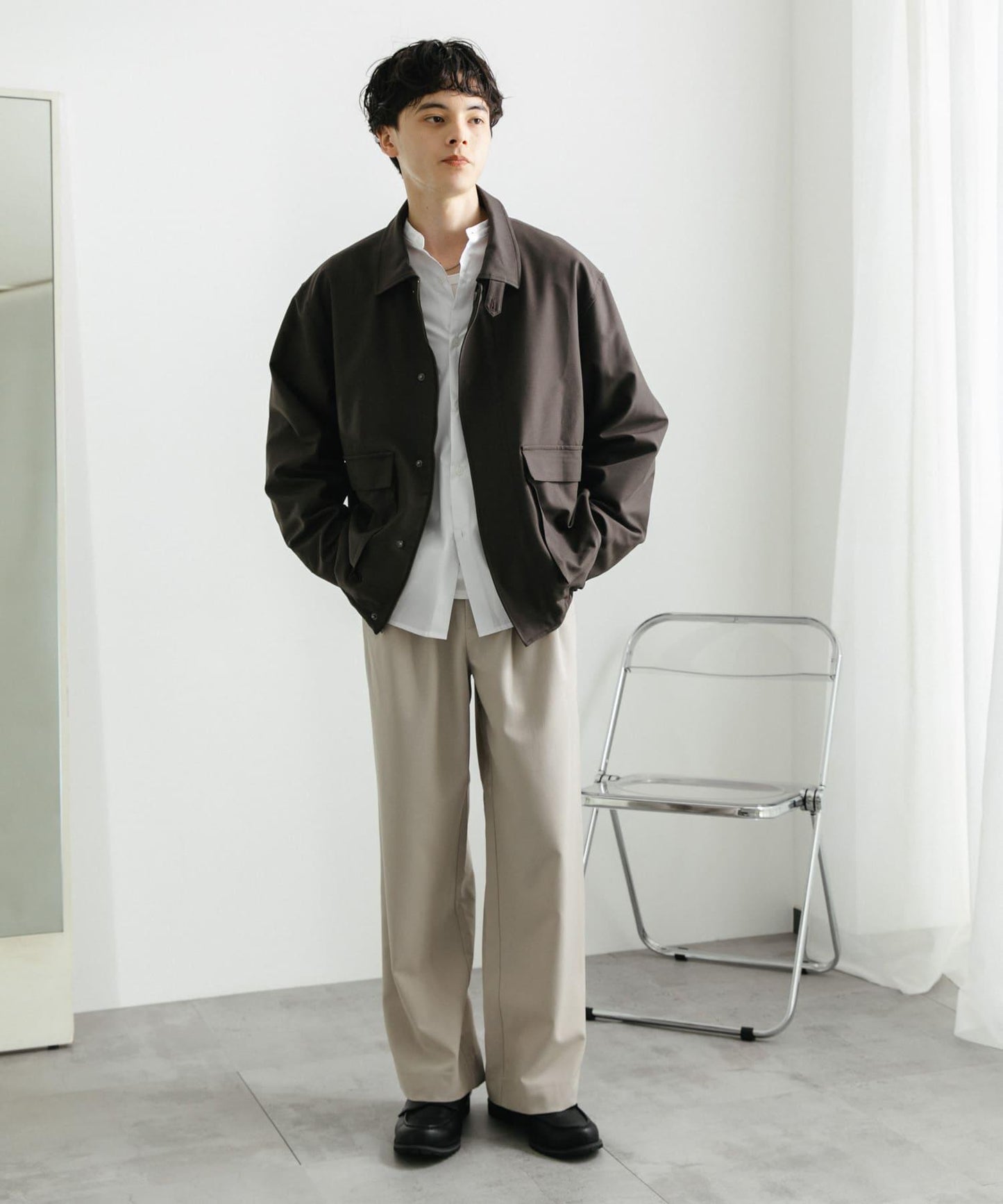 『イージーケア』雙褶寬鬆長褲