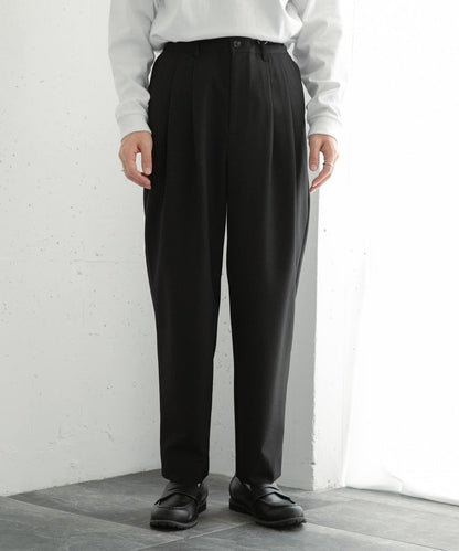 『イージーケア』雙褶錐形褲