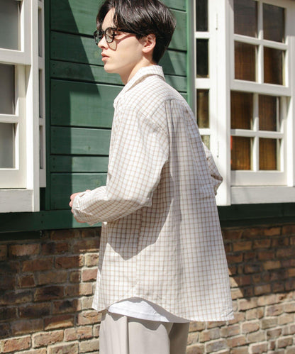 中性格紋寬鬆襯衫