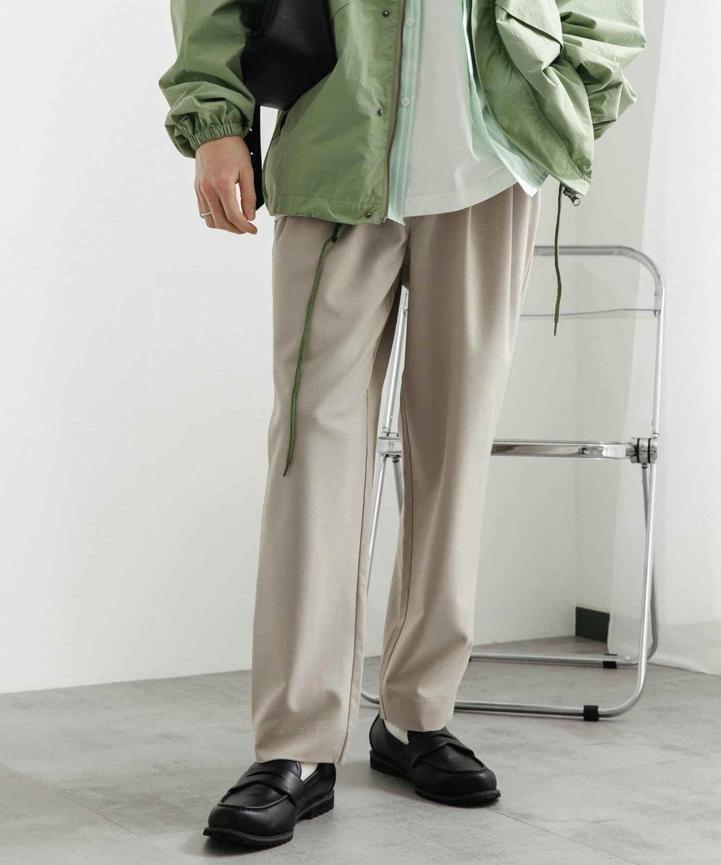 『イージーケア』雙褶錐形褲