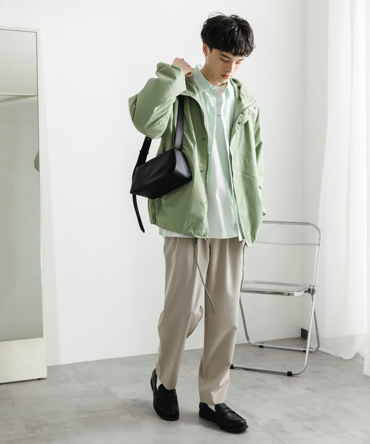 『イージーケア』雙褶錐形褲