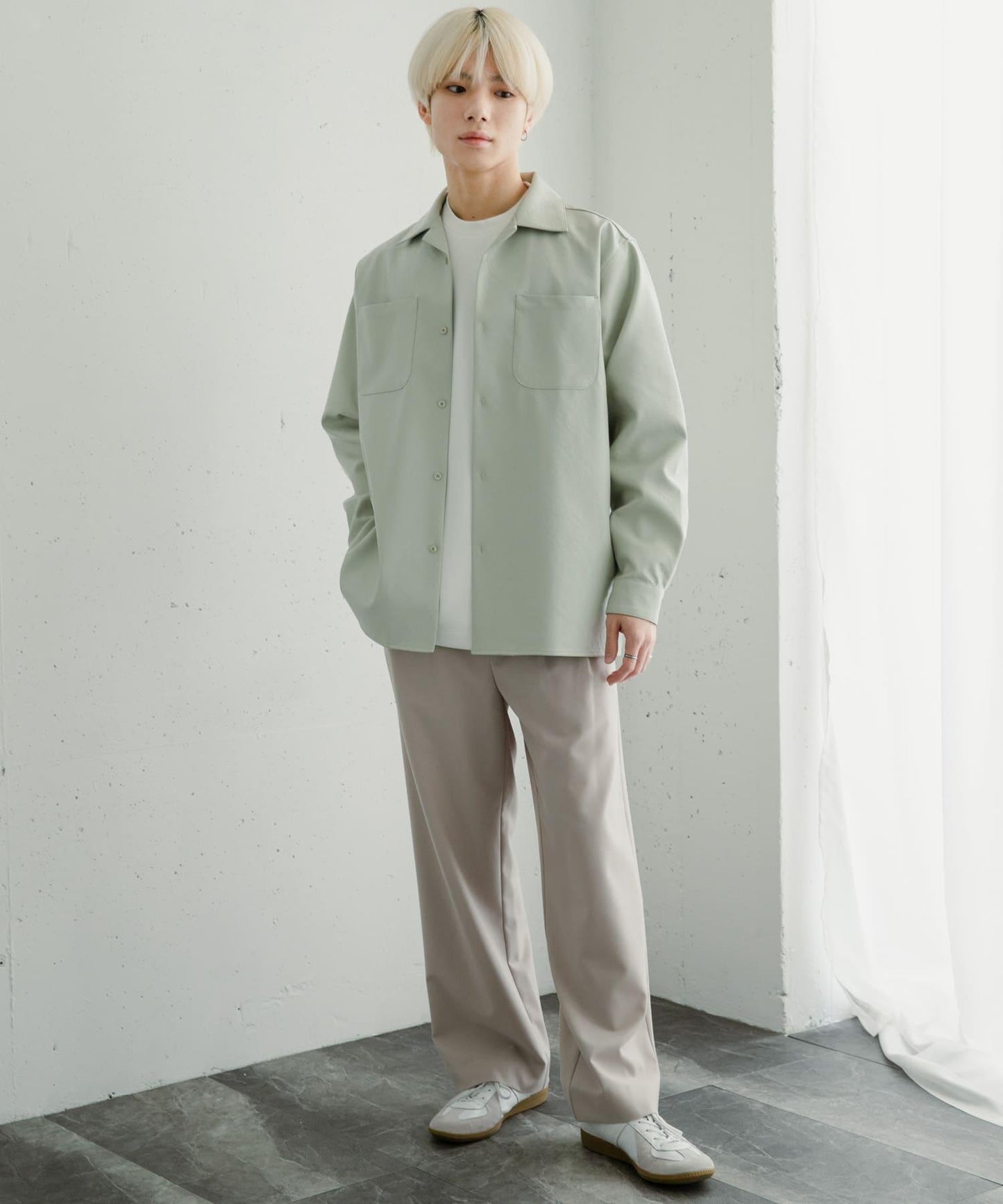 『イージーケア』雙褶寬鬆長褲