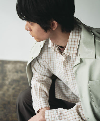 中性格紋寬鬆襯衫