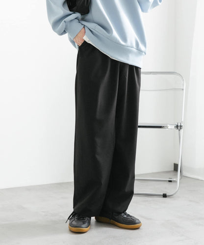 『イージーケア』雙褶寬鬆長褲