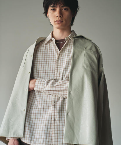 中性格紋寬鬆襯衫