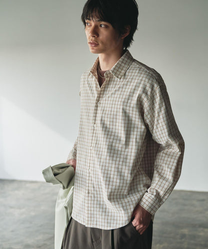 中性格紋寬鬆襯衫
