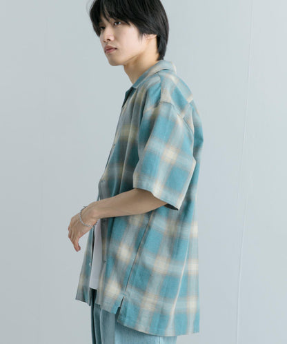 有S碼 男女同款漸變格紋開領襯衫