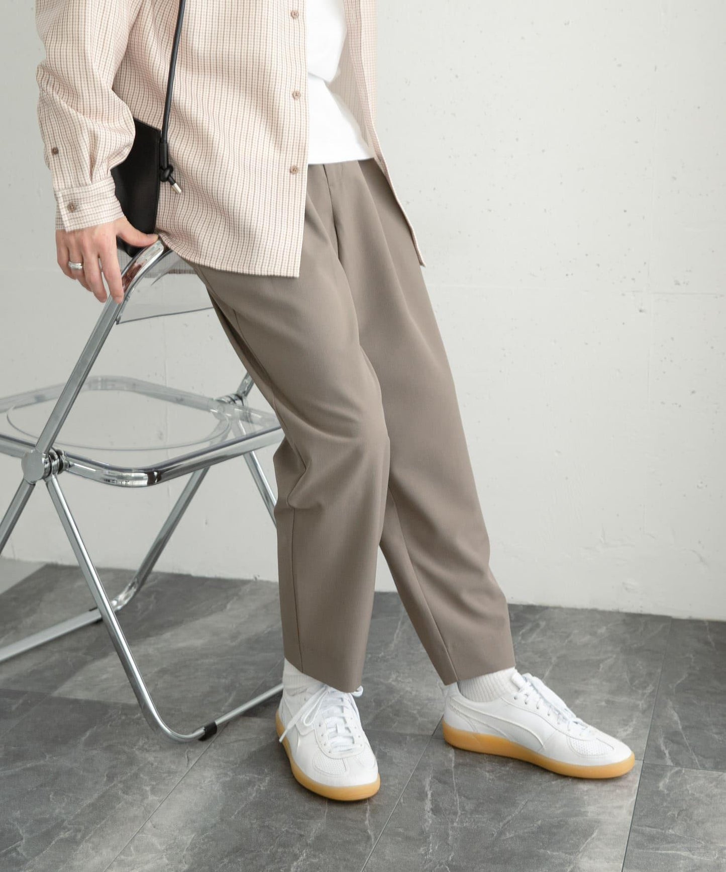 『イージーケア』雙褶錐形褲