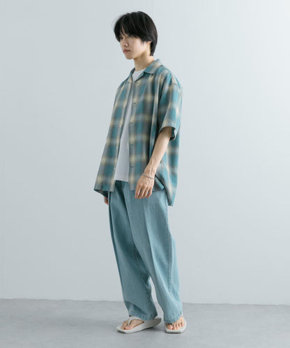 有S碼 男女同款漸變格紋開領襯衫