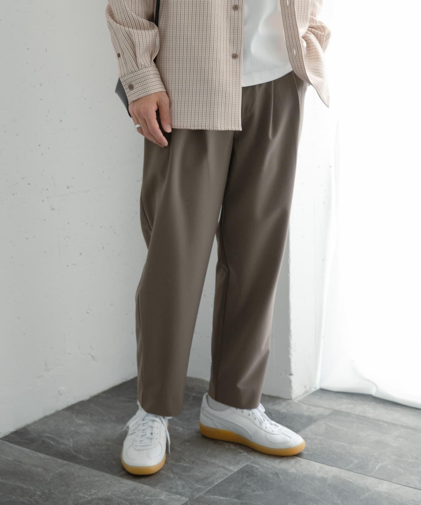 『イージーケア』雙褶錐形褲