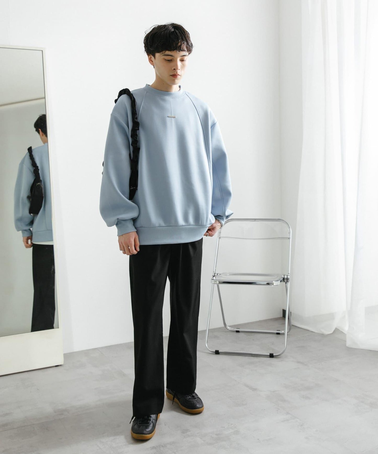 『イージーケア』雙褶寬鬆長褲