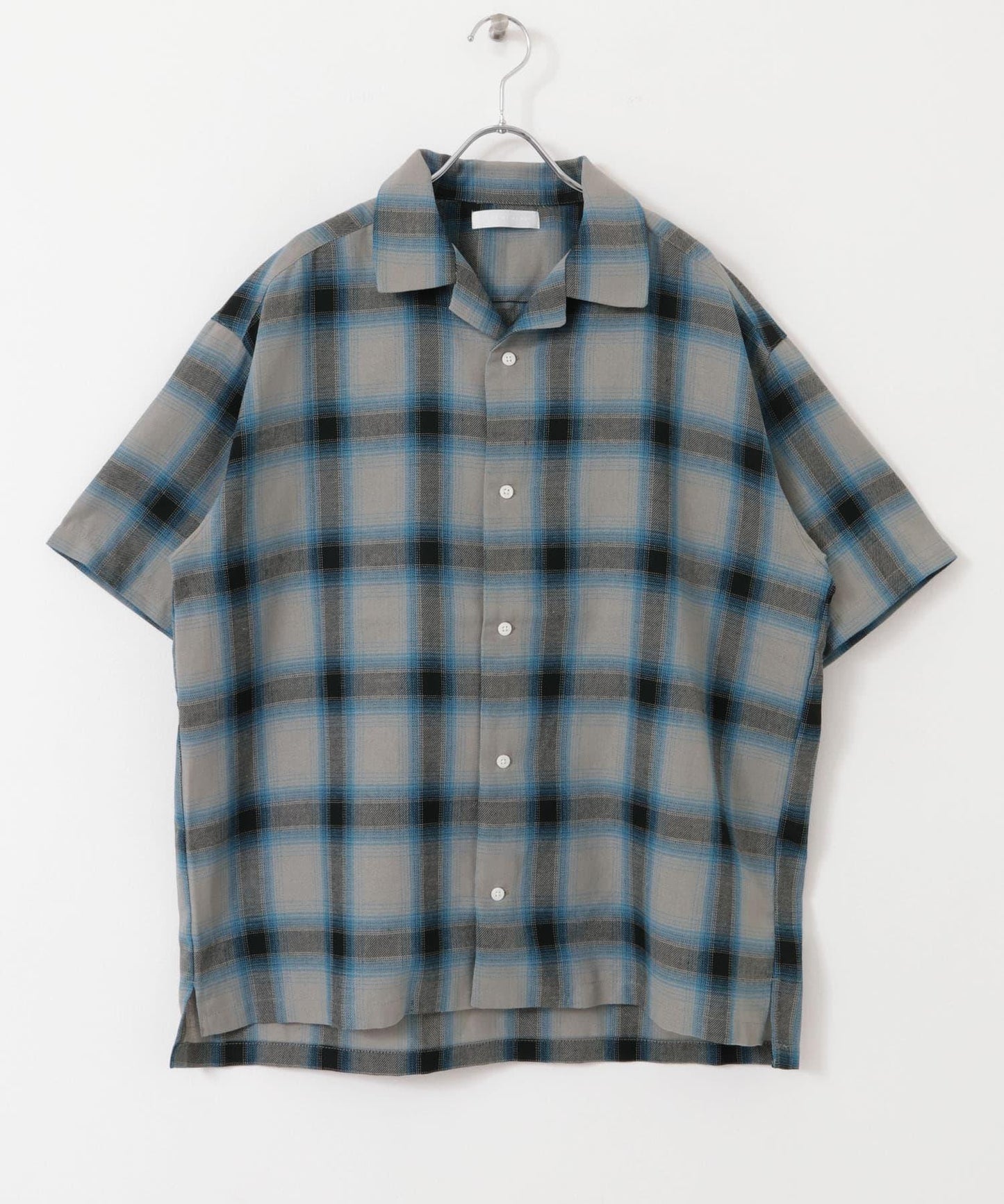 有S碼 男女同款漸變格紋開領襯衫