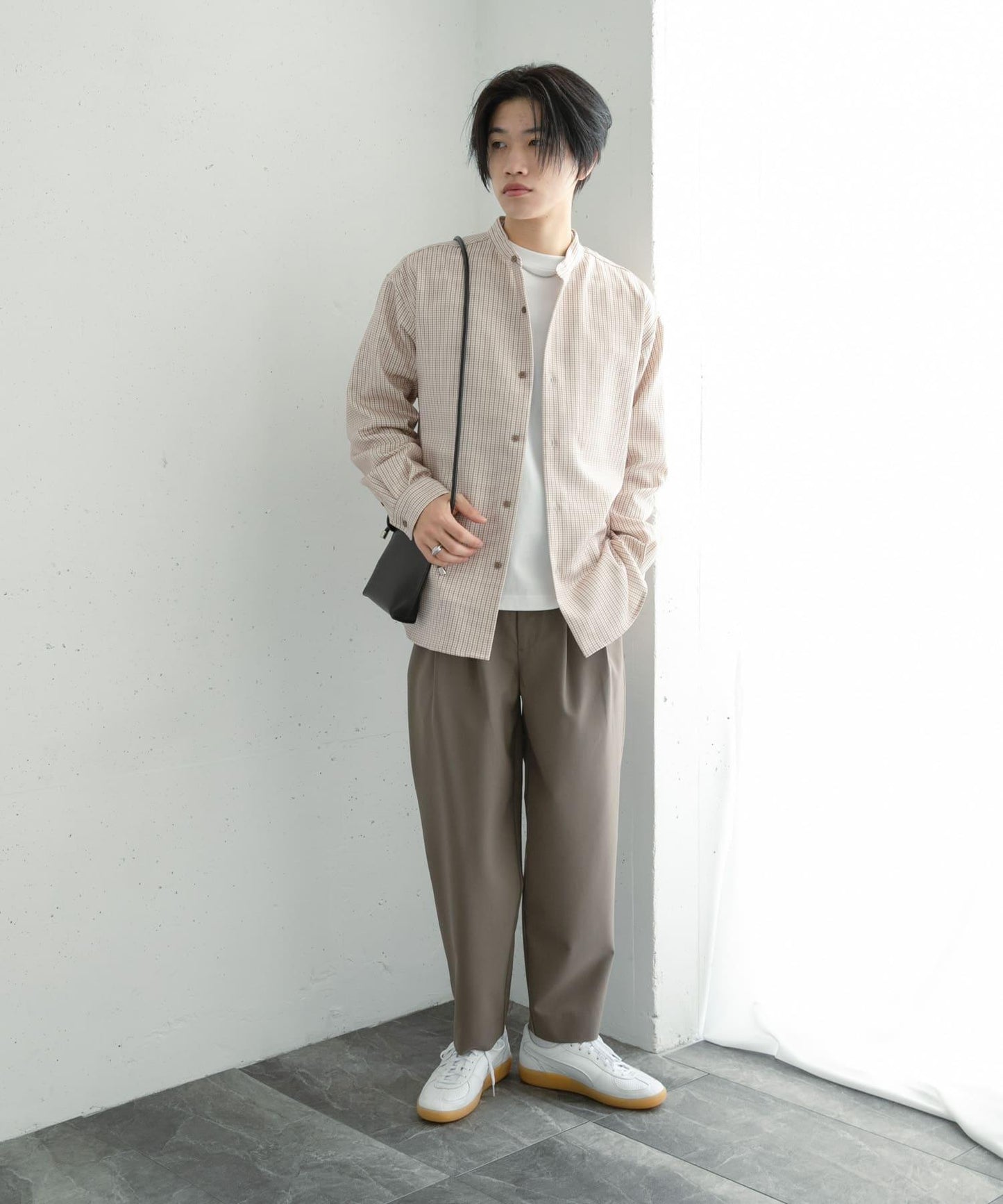 『イージーケア』雙褶錐形褲