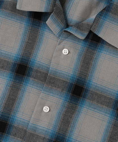 有S碼 男女同款漸變格紋開領襯衫