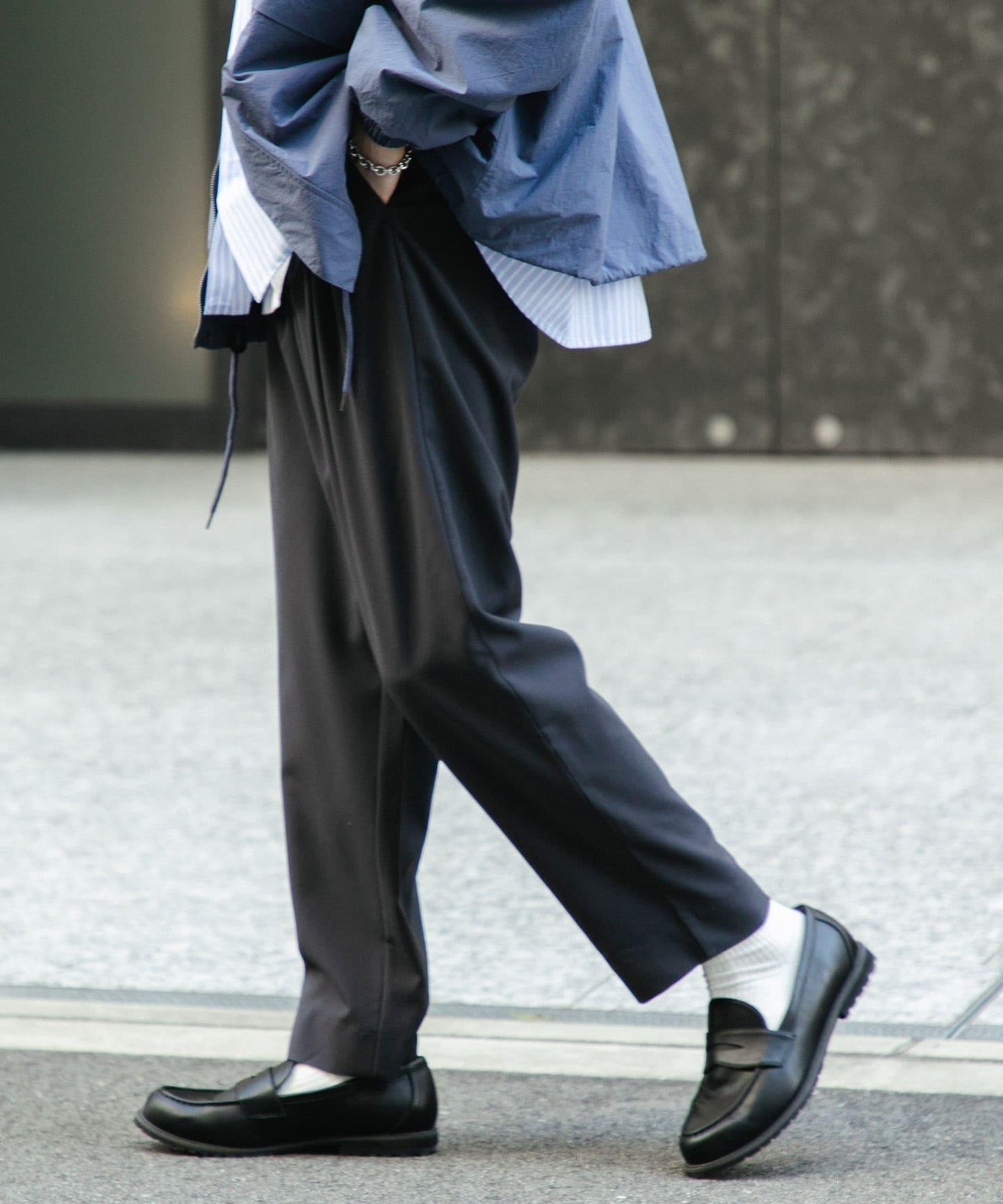 『イージーケア』雙褶錐形褲