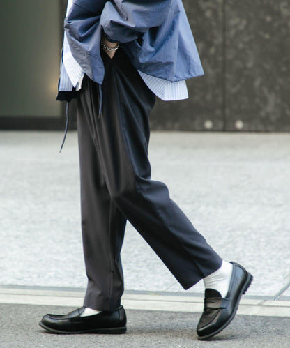 『イージーケア』雙褶錐形褲