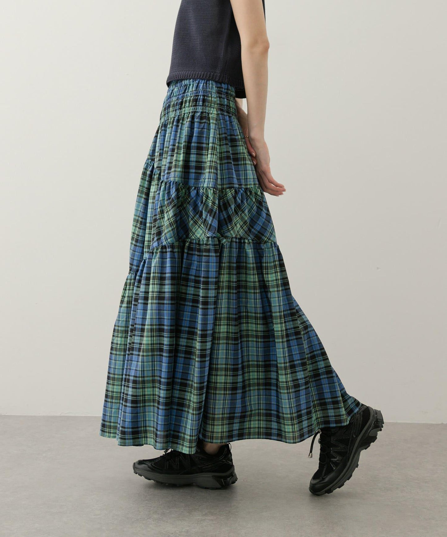 格紋蓬鬆半身裙