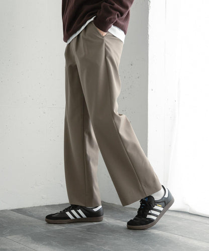 『イージーケア』雙褶寬鬆長褲