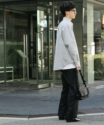 中性格紋寬鬆襯衫