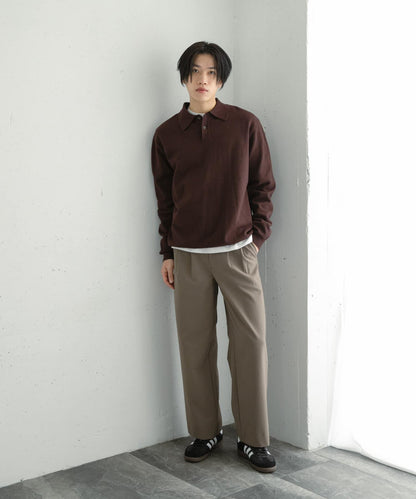 『イージーケア』雙褶寬鬆長褲