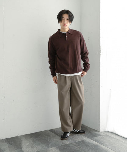 『イージーケア』雙褶寬鬆長褲