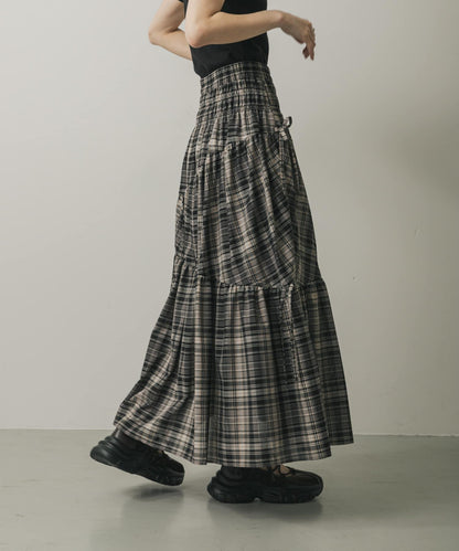 格紋蓬鬆半身裙