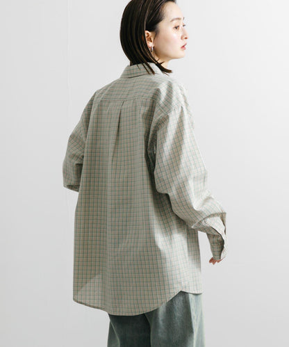 中性格紋寬鬆襯衫