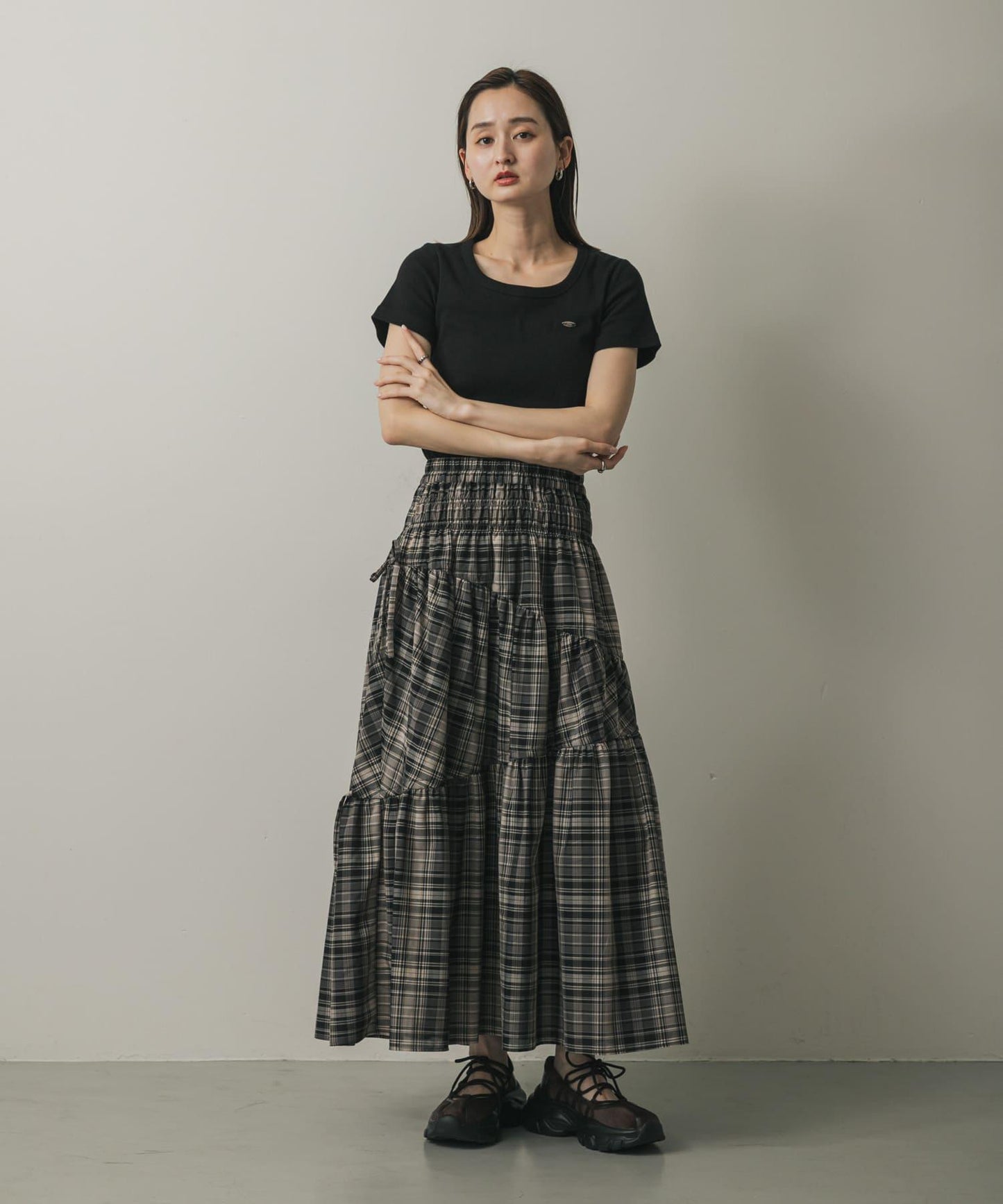 格紋蓬鬆半身裙