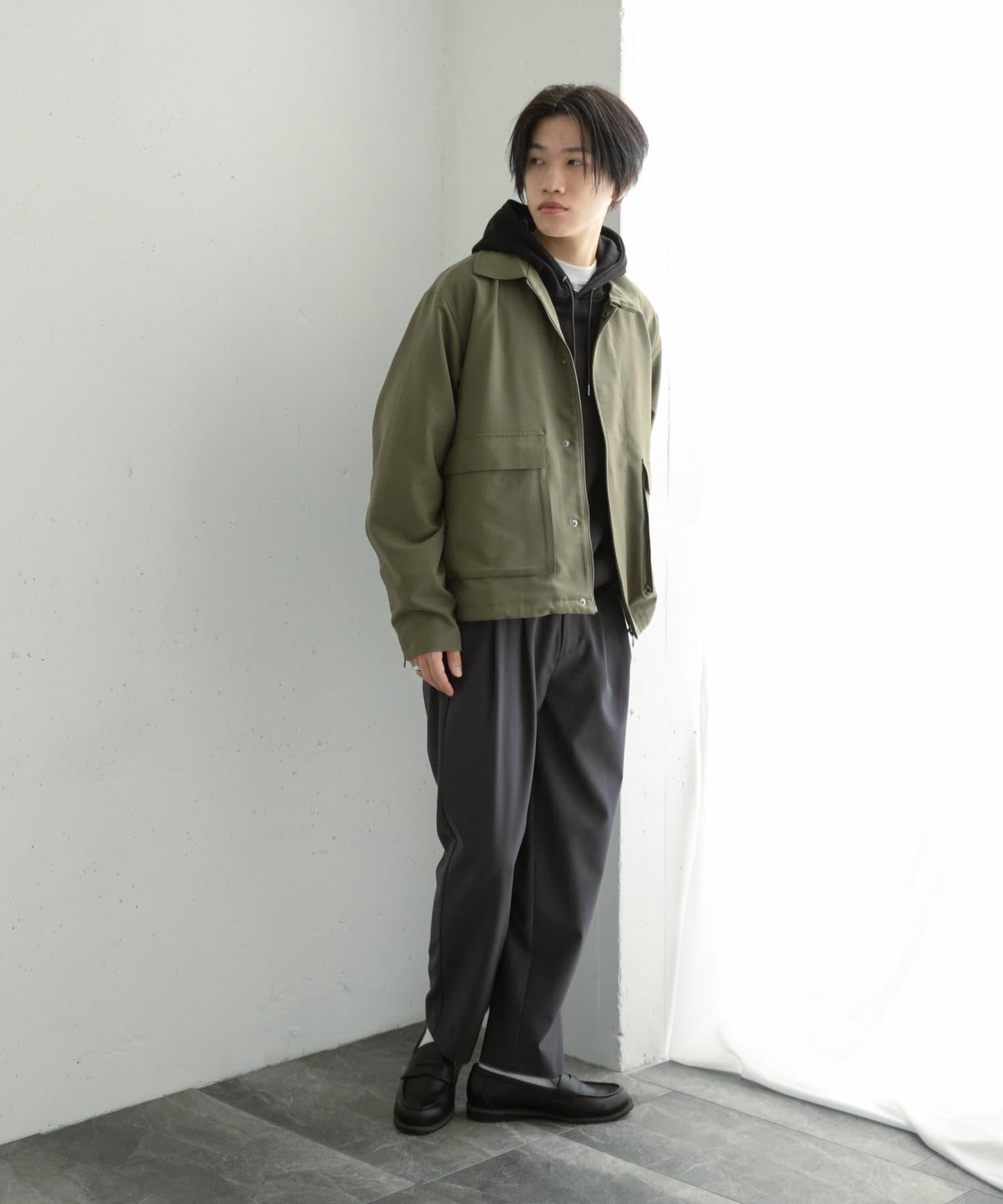 『イージーケア』雙褶錐形褲