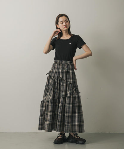 格紋蓬鬆半身裙
