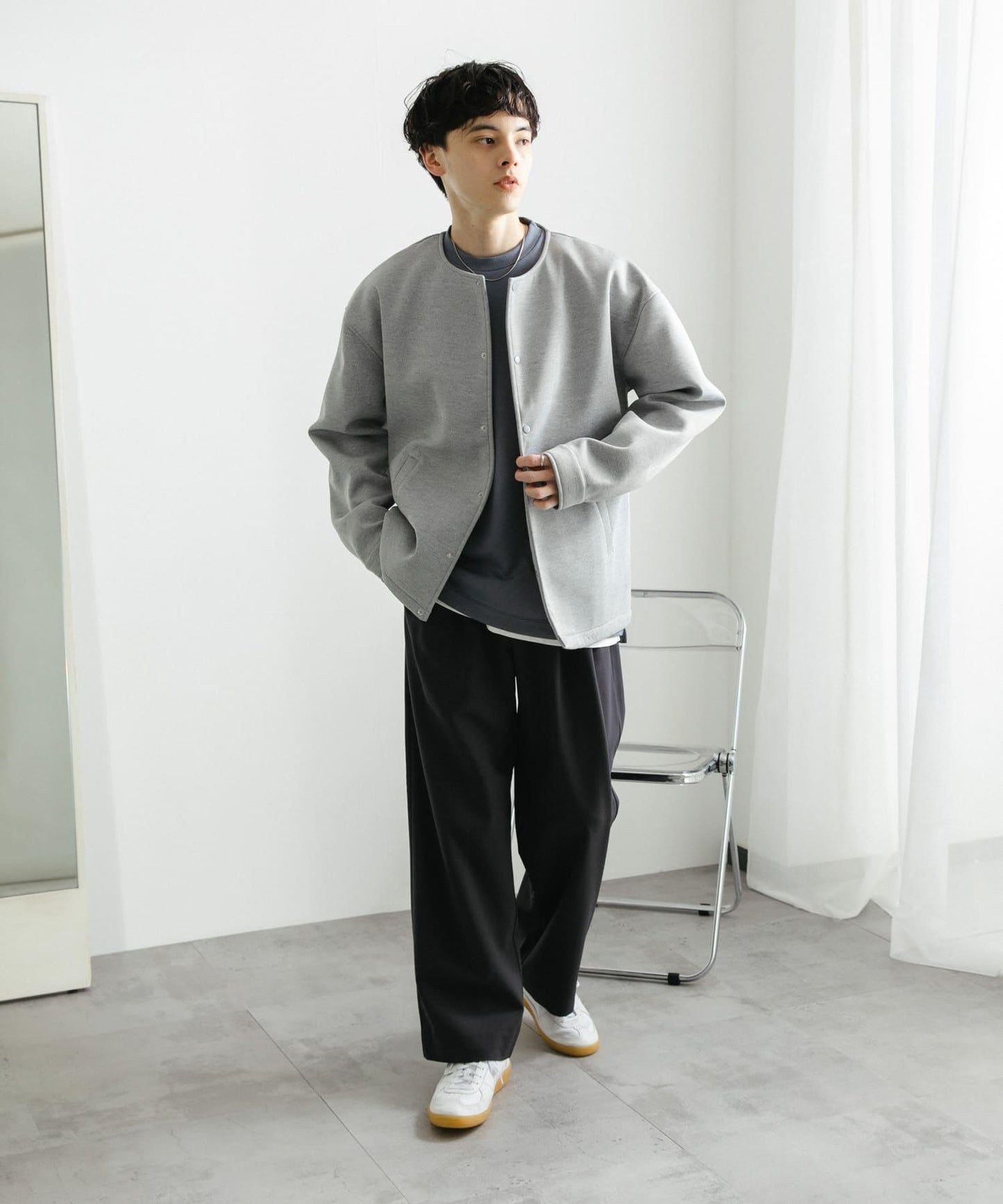 『イージーケア』雙褶寬鬆長褲