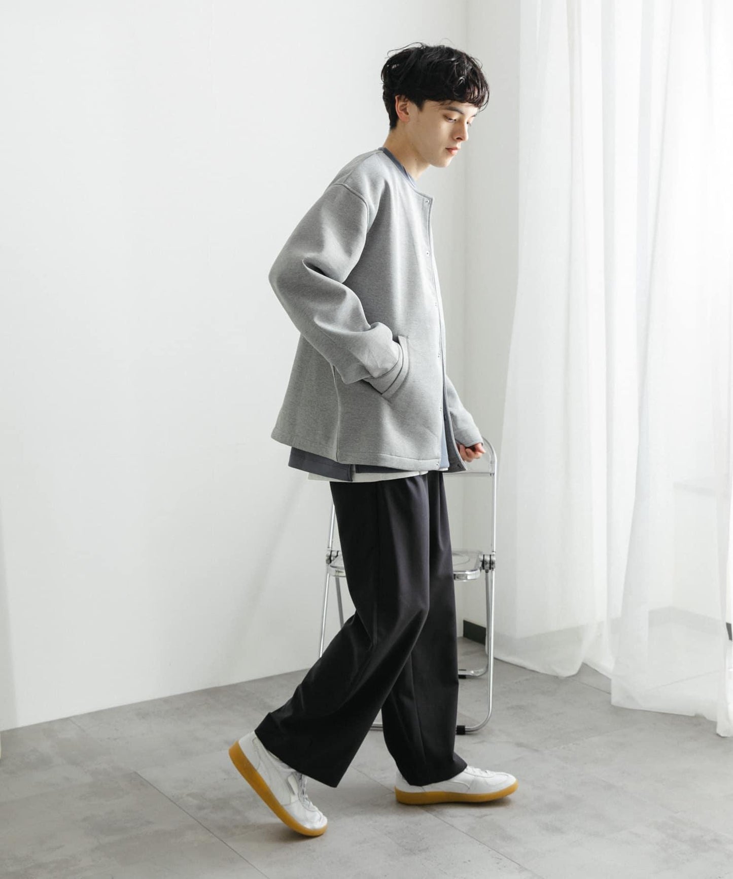 『イージーケア』雙褶寬鬆長褲