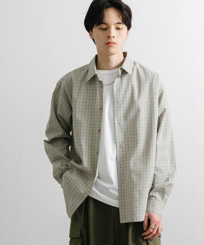 中性格紋寬鬆襯衫