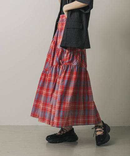 格紋蓬鬆半身裙