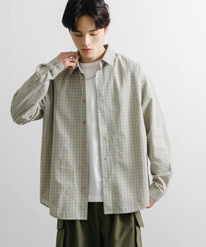 中性格紋寬鬆襯衫