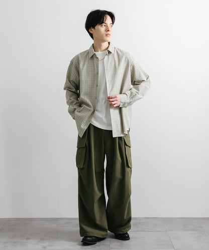 中性格紋寬鬆襯衫