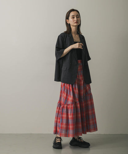 格紋蓬鬆半身裙