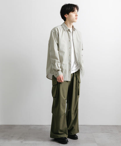 中性格紋寬鬆襯衫