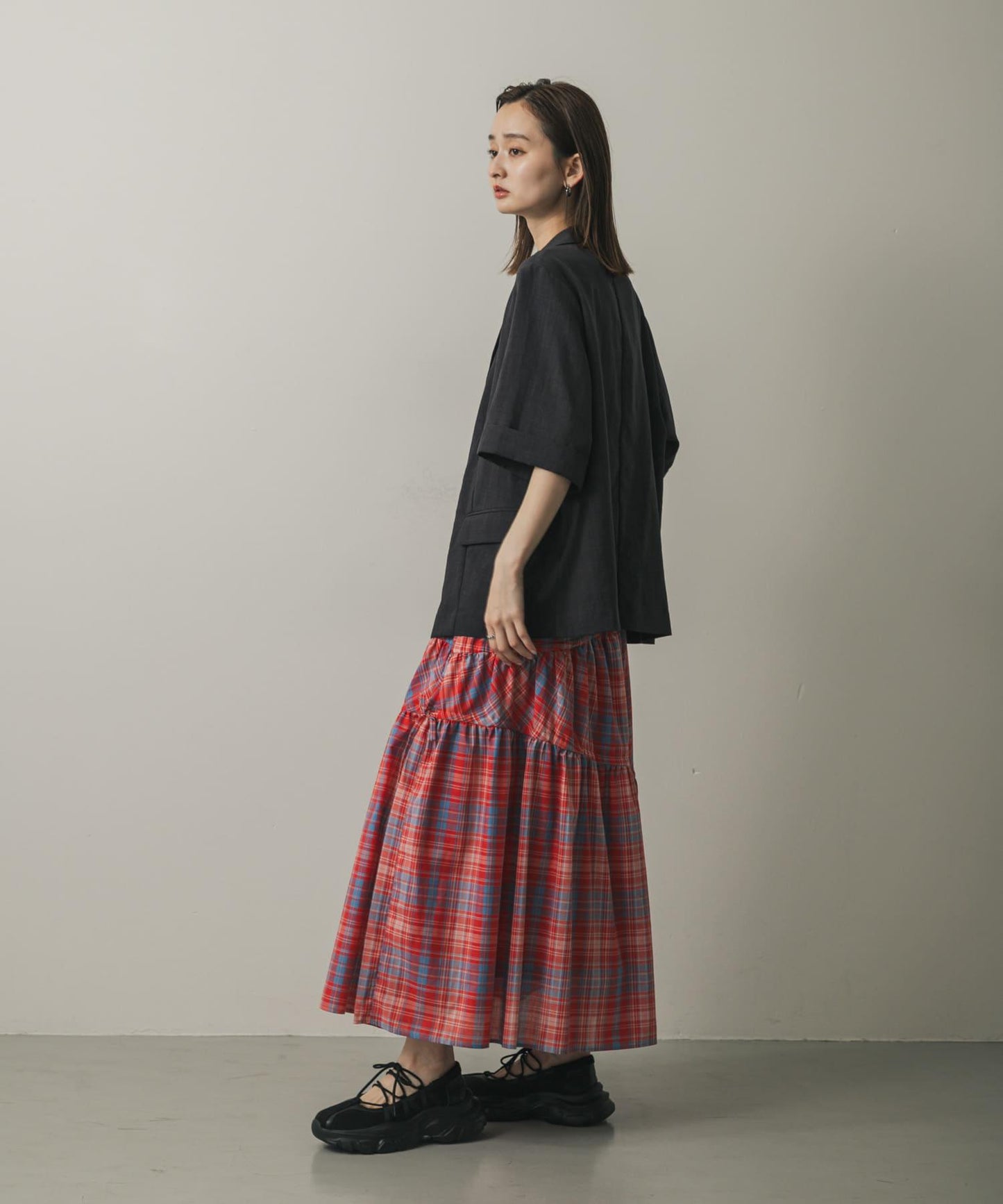 格紋蓬鬆半身裙