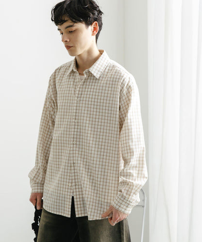 中性格紋寬鬆襯衫