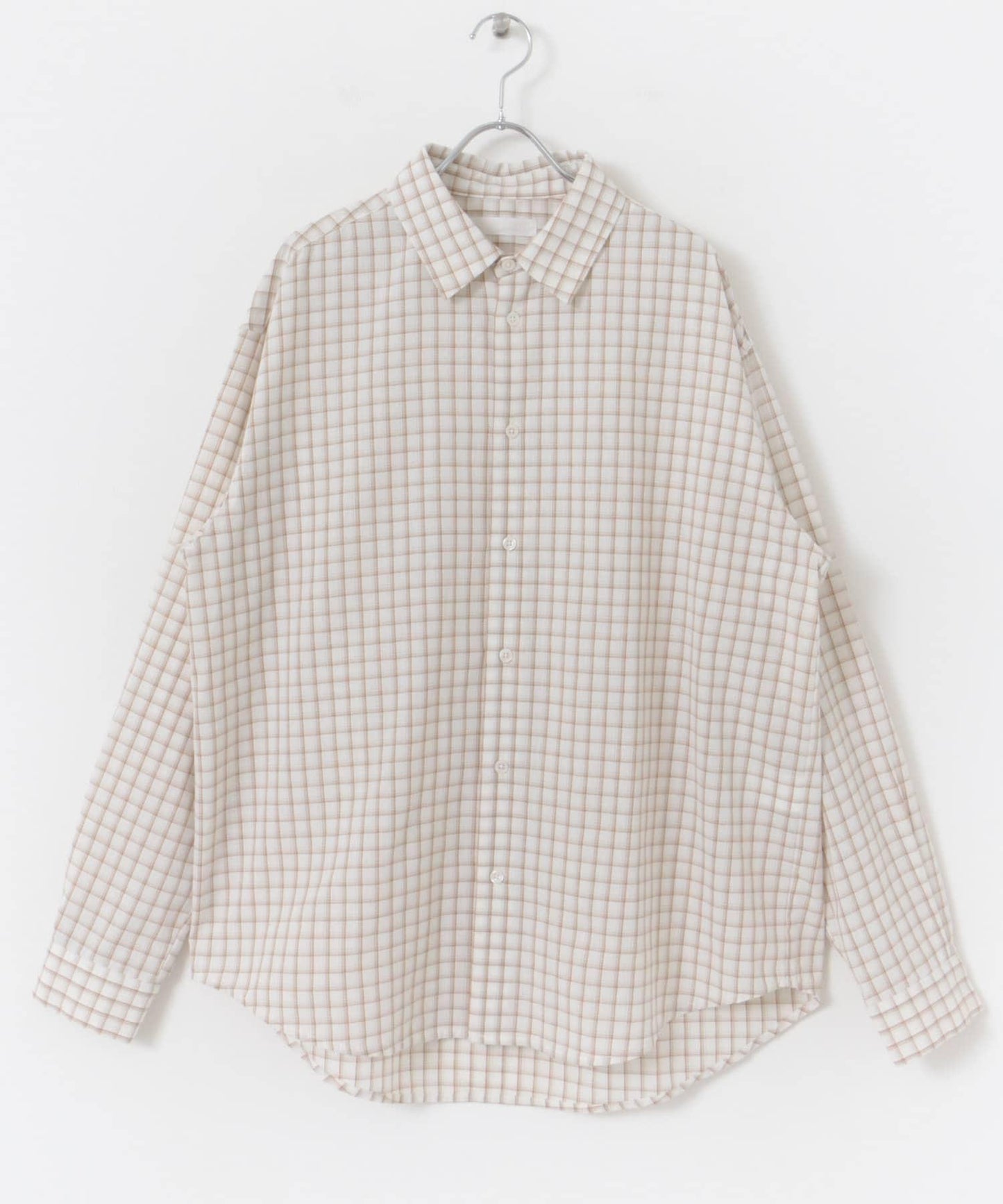 中性格紋寬鬆襯衫