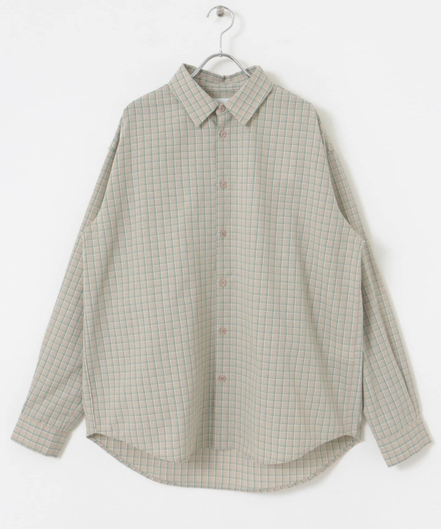 中性格紋寬鬆襯衫