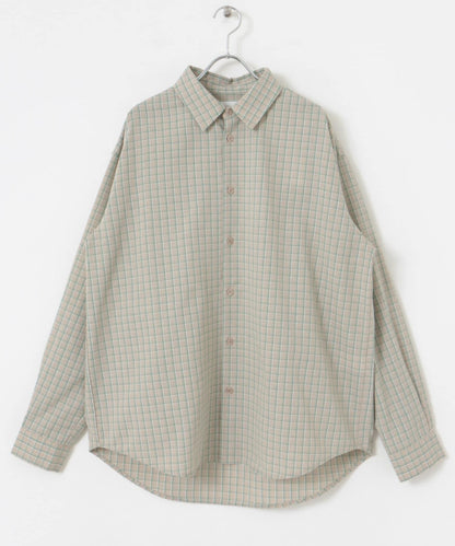 中性格紋寬鬆襯衫