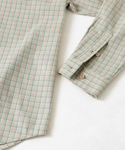 中性格紋寬鬆襯衫