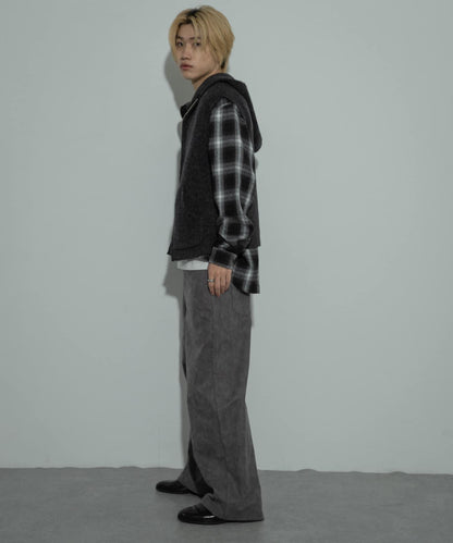 可水洗毛絨連帽背心