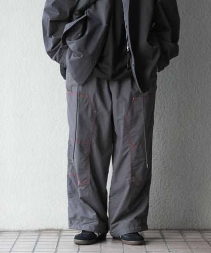 雙色拼接雙膝長褲