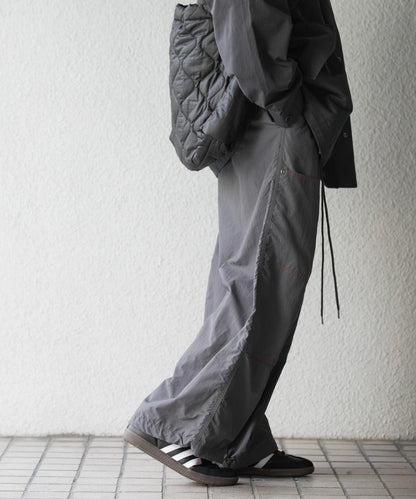 雙色拼接雙膝長褲