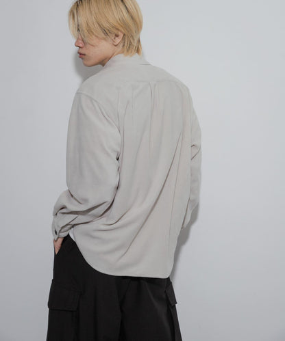 抓絨翻蓋寬鬆襯衫