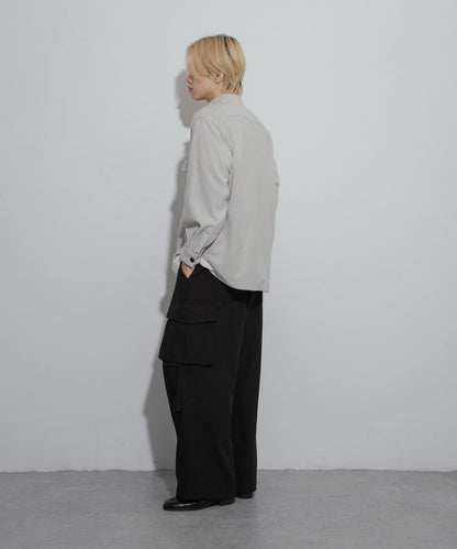 抓絨翻蓋寬鬆襯衫