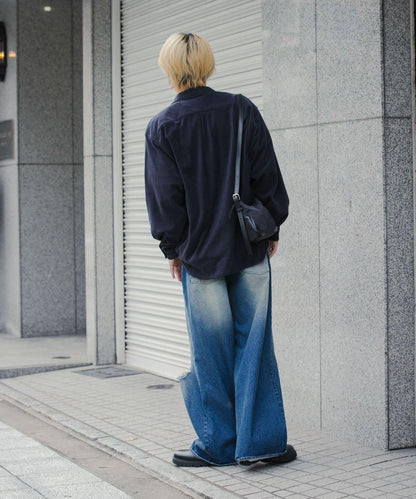 抓絨翻蓋寬鬆襯衫